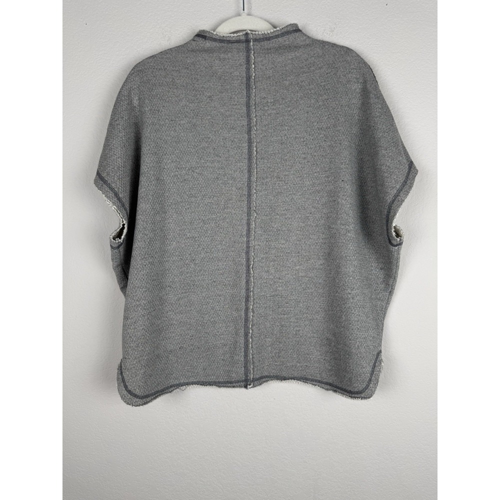 Pilcro Funnel Neck Gray Pullover Top Sweater Women's Medium Raw Hem Casual Boho - Picture 9 of 14